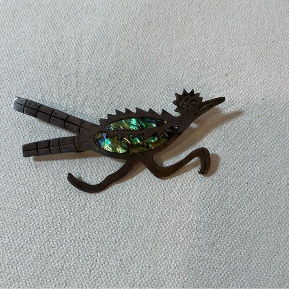 Vintage Abalone road runner brooch - Picture 12 of 14